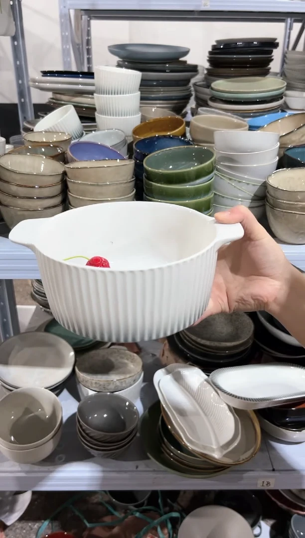 【闪购商品】瓷片外贸尾货瑕疵满20包邮X 亮釉灰双耳