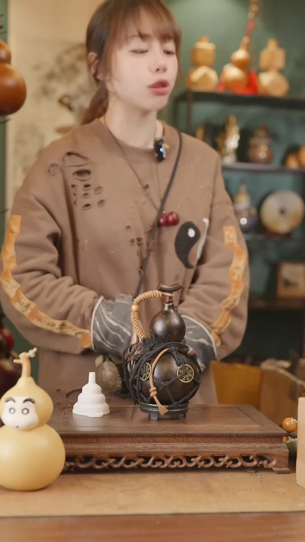 【闪购商品】195号精品天然大漆工艺防渗内胆酒葫芦~