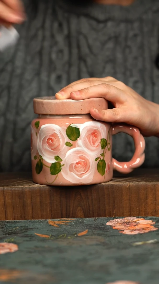 杯釉下彩手工手绘同款陶器