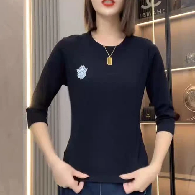 【彤彤家】6007#重工刺绣七分袖圆领衫L/515