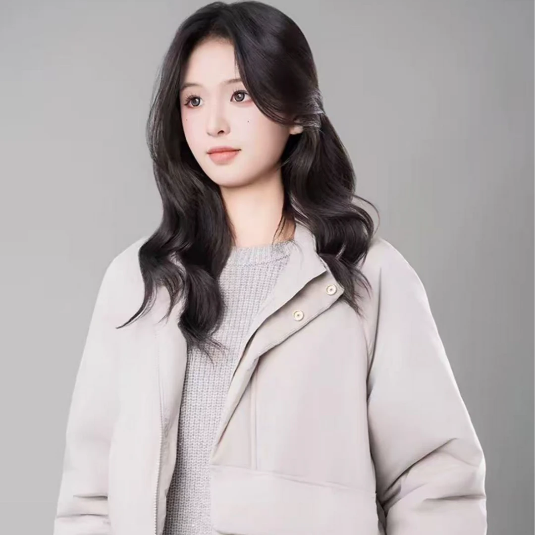AMASS/阿玛施冬季时尚休闲立领简约短款新雪丽棉服外套女 5400851