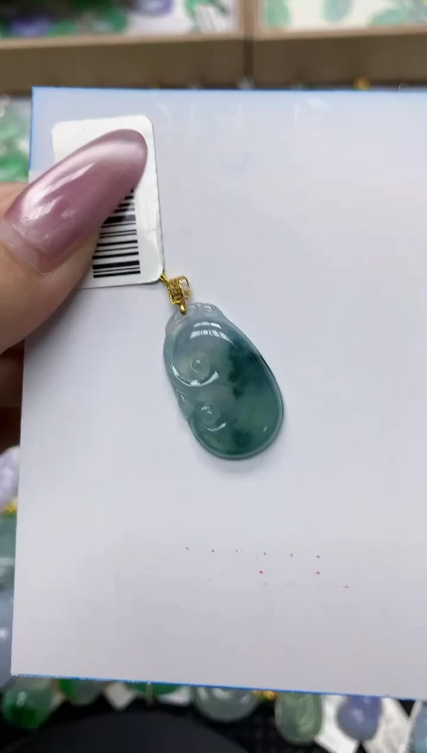 翡翠18K金镶嵌颈饰1111111111