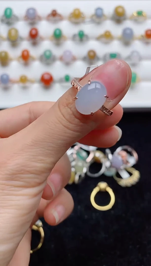 翡翠戒指银S925镶嵌..........