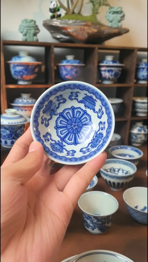 仿清八宝斗笠杯80cc