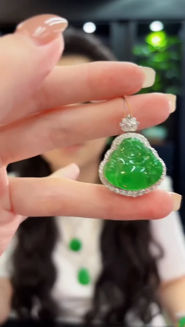 吊坠(不含链)18K金镶嵌翡翠 缅料A货/支持复检/一件