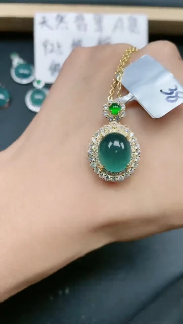 翡翠戒指银S925镶嵌111111