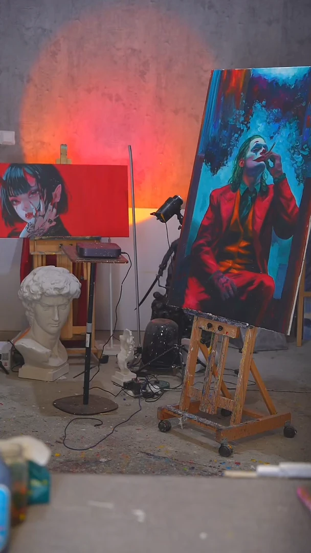 油画白***子大尺寸小王子丙烯画纯手绘