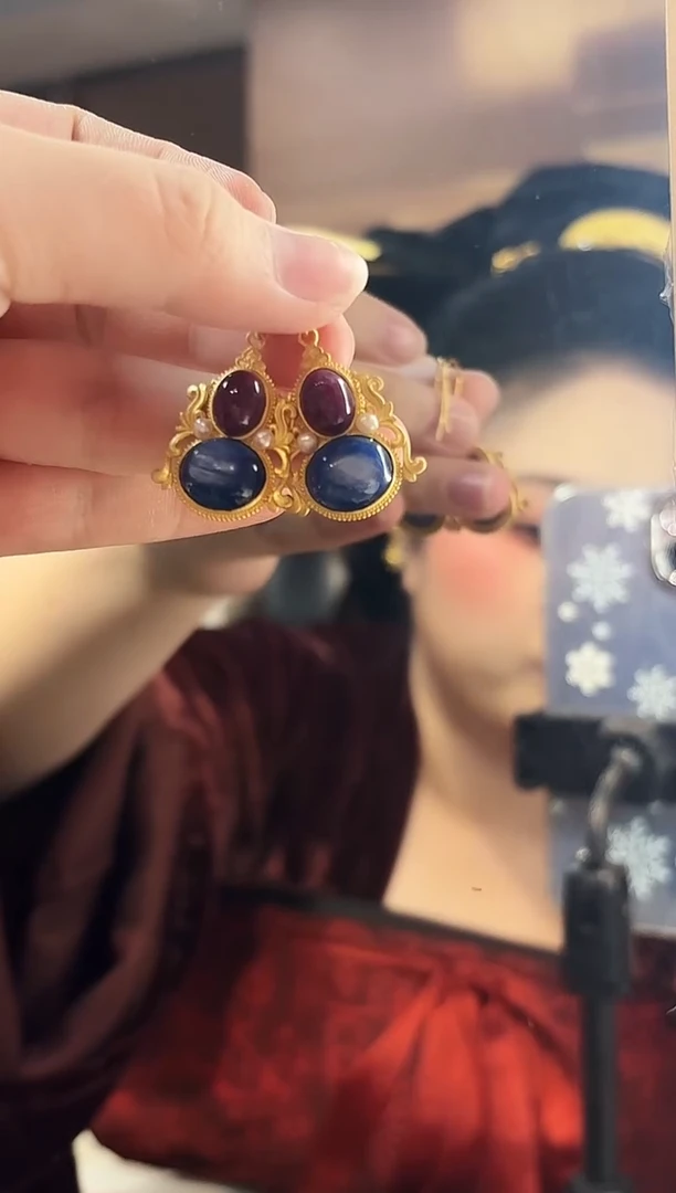 无925银葫芦耳环/对