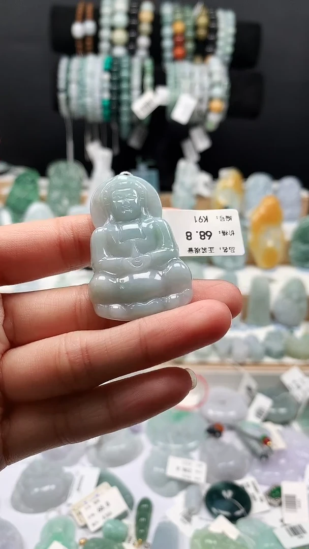 吊坠(不含链)未镶嵌翡翠73正装观音