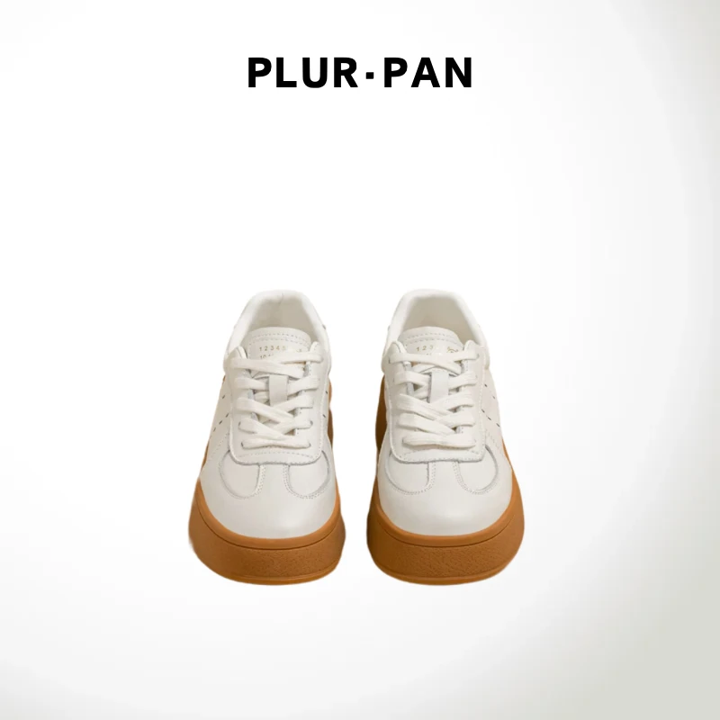 PLUR·PAN厚底小白鞋增高软底德训鞋