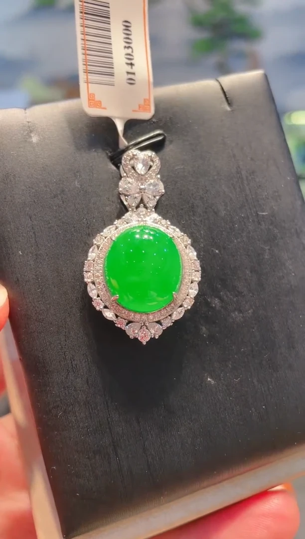 翡翠银S925镶嵌颈饰翡翠27