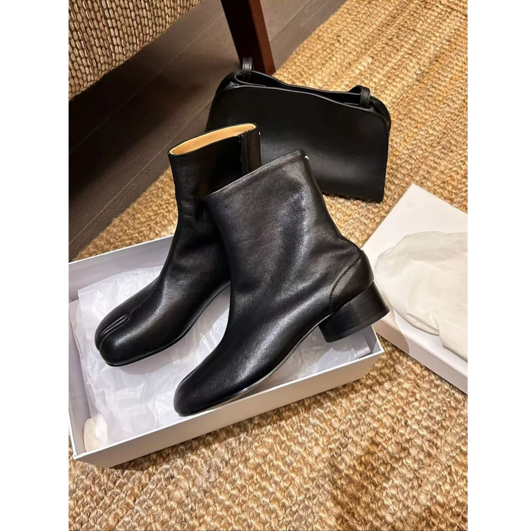 【分趾靴】复古优雅百搭显瘦分趾羊皮靴切尔西女士靴子