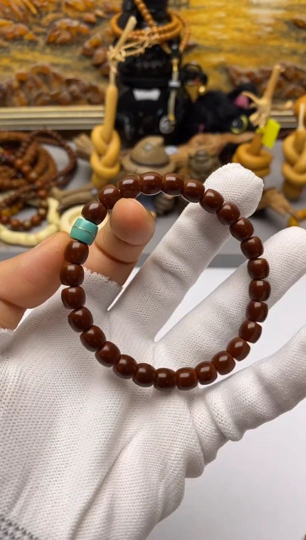 手串核桃18K金镶嵌猴头手串