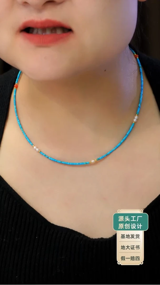 银S925镶嵌项链淡水珍珠发货一件