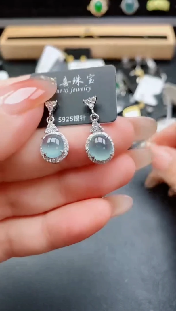 银S925镶嵌戒指翡翠1