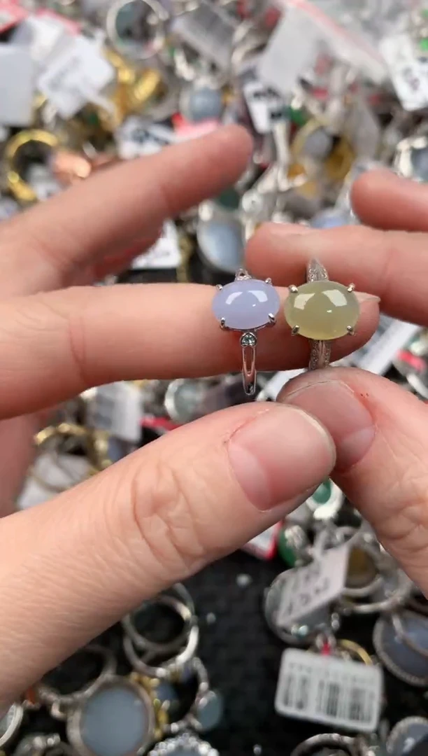 银S925镶嵌戒指翡翠13              3