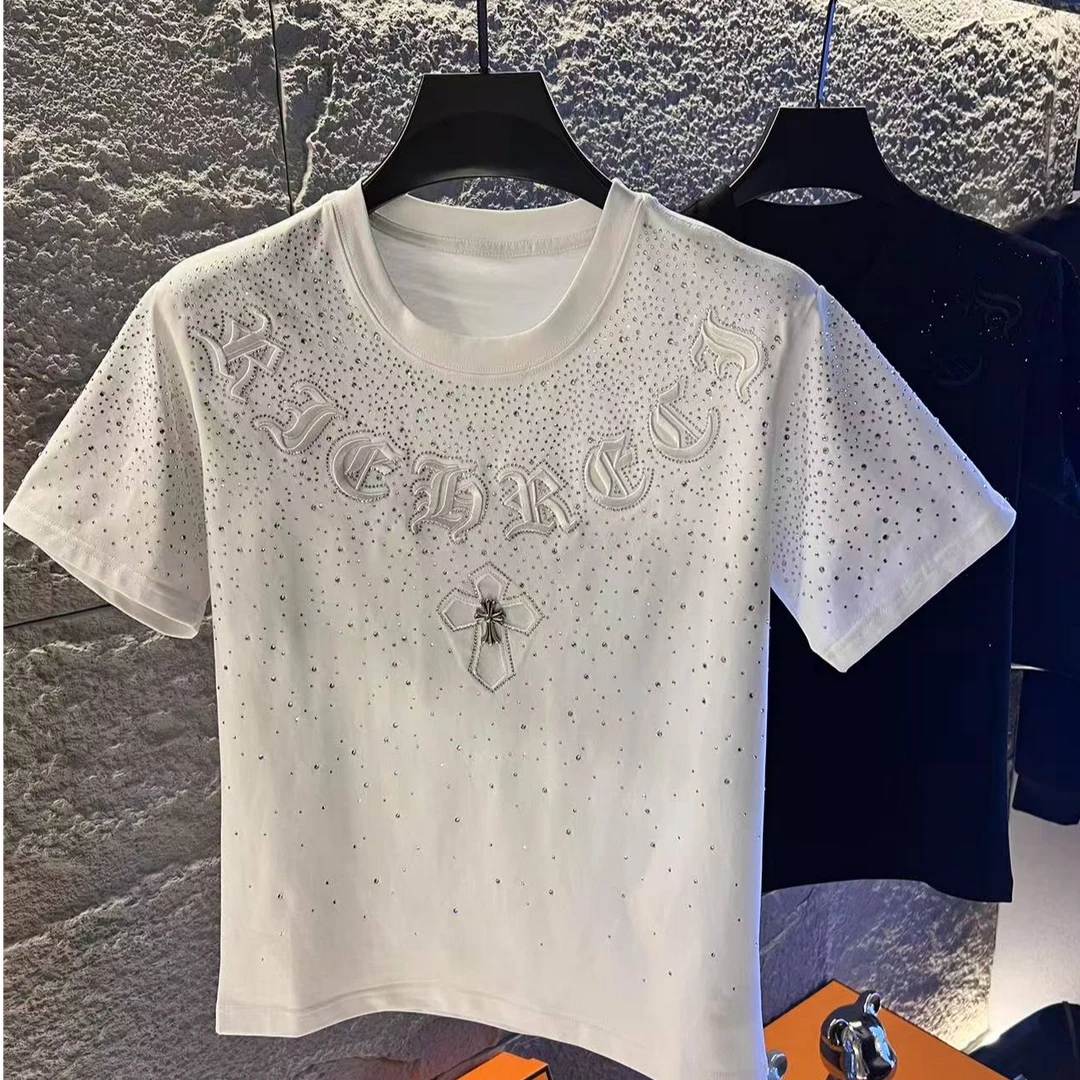 2025年新款男士T桖短袖高级感时尚重工休闲百搭半袖T恤