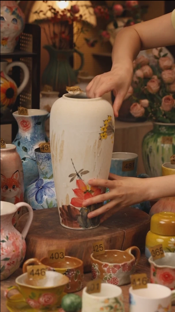 陶瓷景德镇设计师手作花器摆件侘寂风220