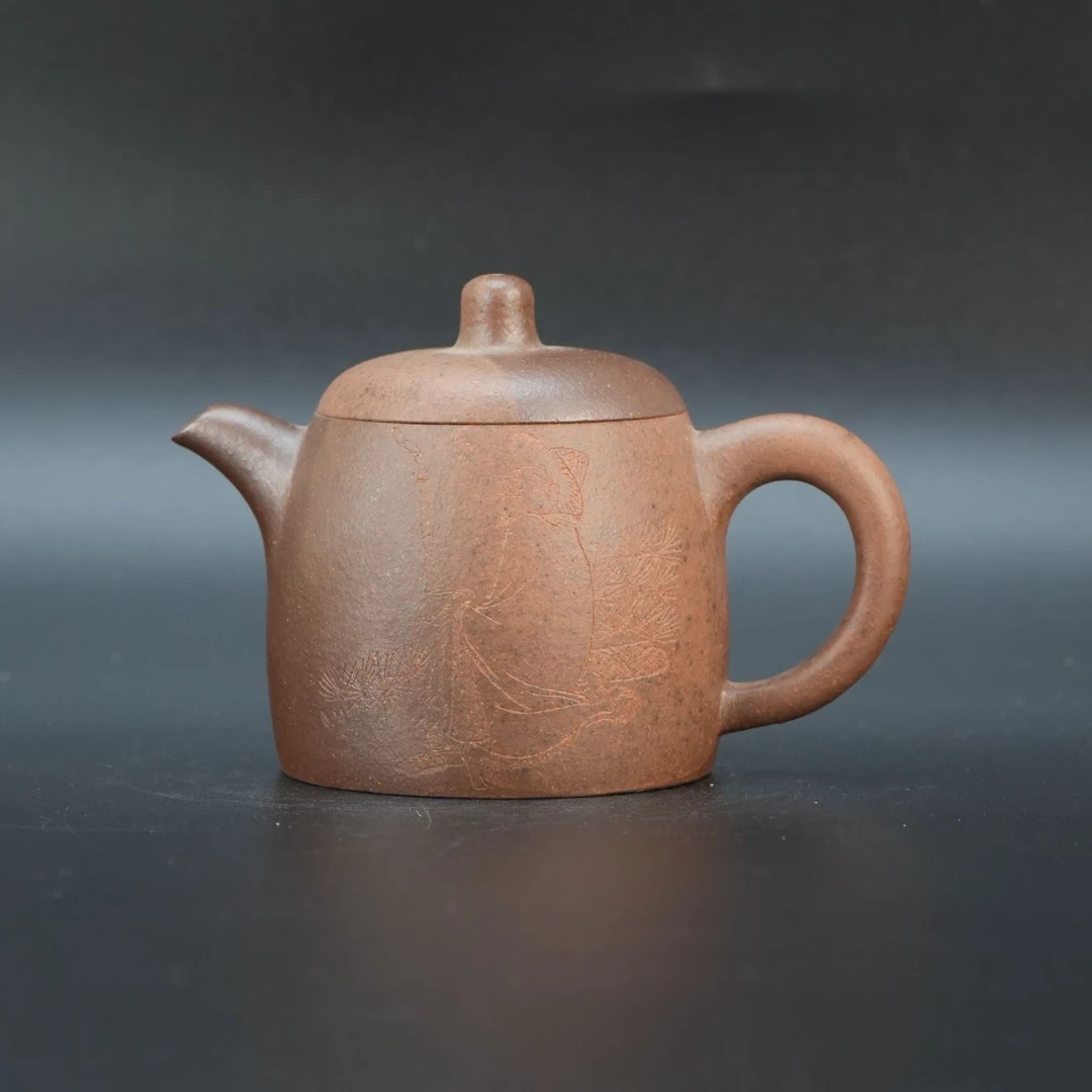 lot20916 815 周俊健 紫砂紫泥柴烧乳鼎壶 140cc