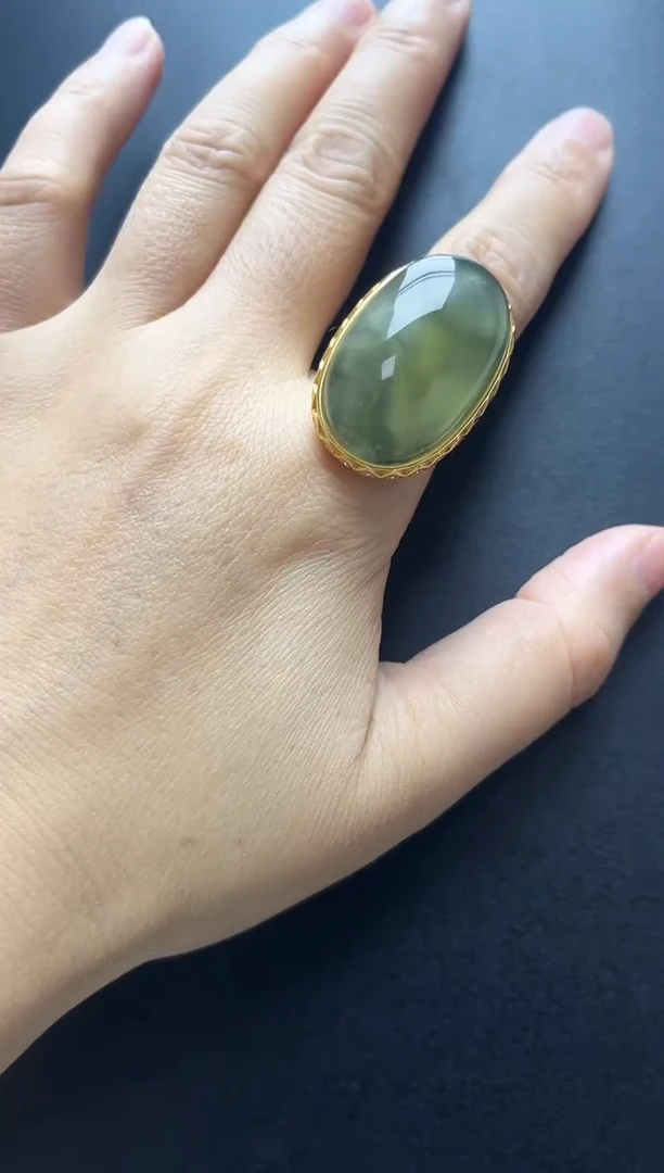 未镶嵌琥珀裸石琥珀戒指