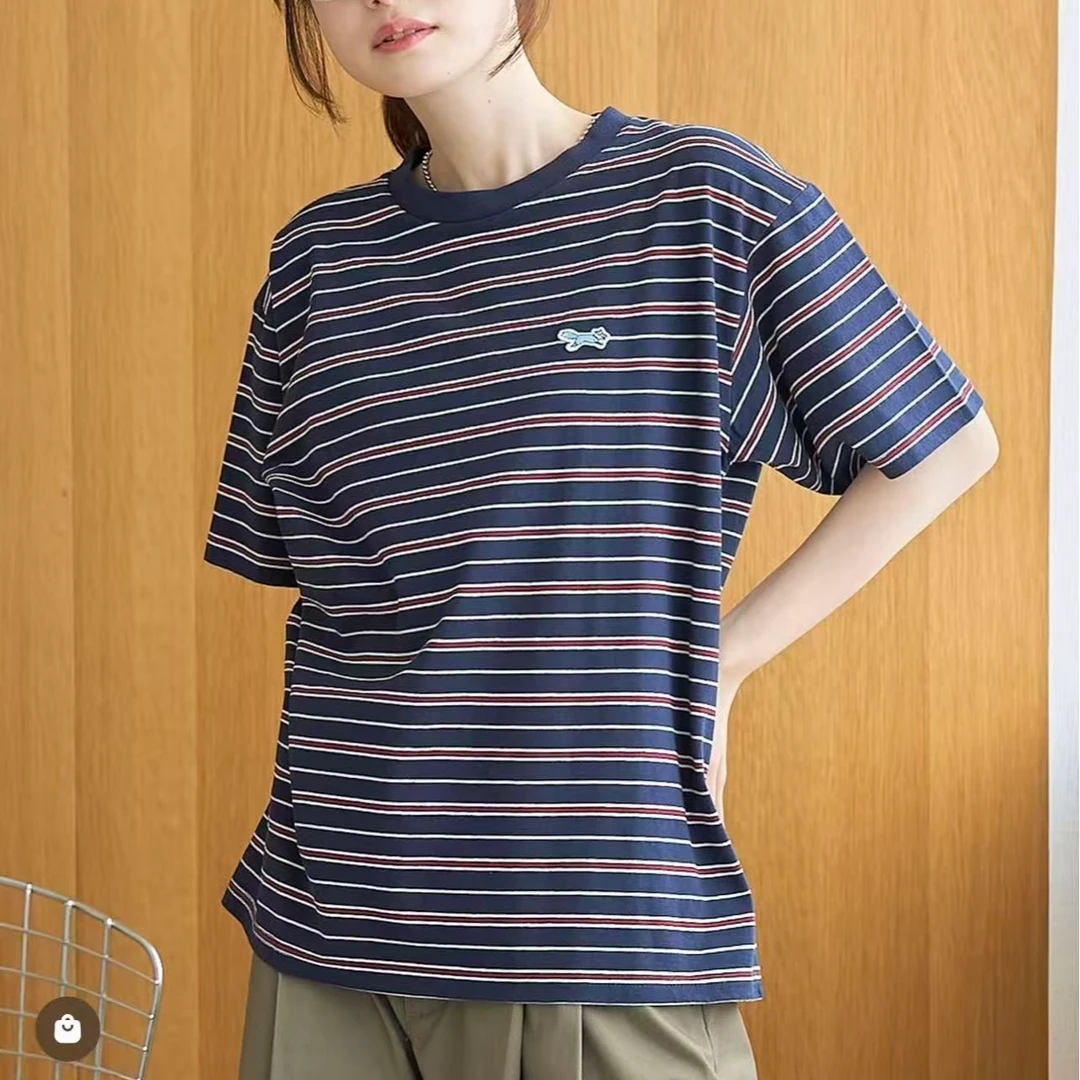 ZDM MOLLY彩色潮流立体条纹编织撞色短袖情侣T恤