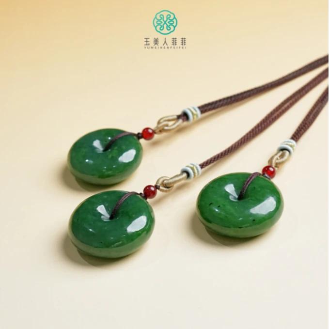 石惑珠宝~碧玉吊坠-平安扣约30mm/多样性发一