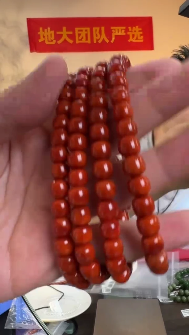 未镶嵌手串南红玛瑙约7*6mm南红老型珠多圈