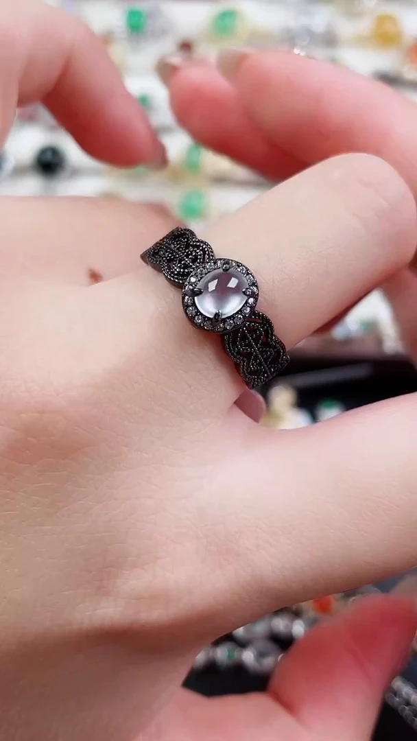 银S925镶嵌戒指翡翠35