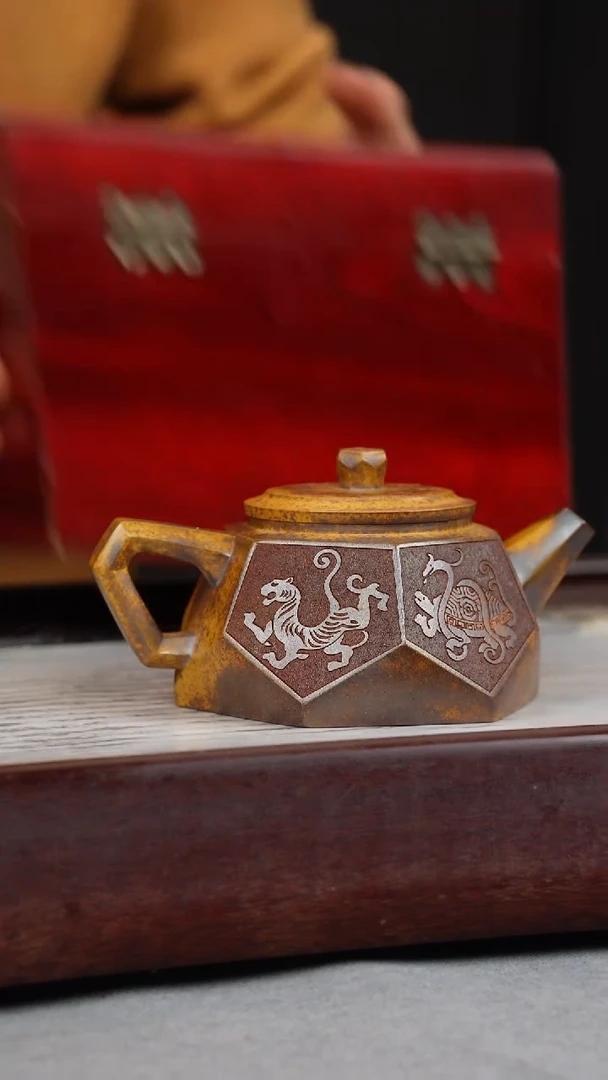 【闪购商品】紫砂茶壶龙骨金砂 钻石 四大神兽