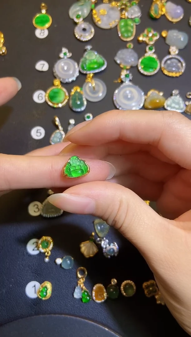 吊坠(不含链)银S925镶嵌翡翠1