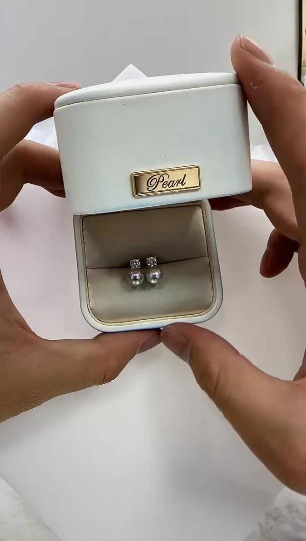 【闪购商品】海水珍珠DA银S925镶嵌a622 灰珠耳钉7