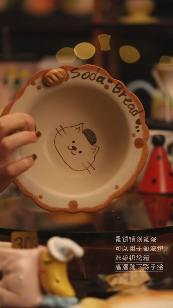 陶瓷景德镇可爱陶瓷釉下彩绘设计师款H