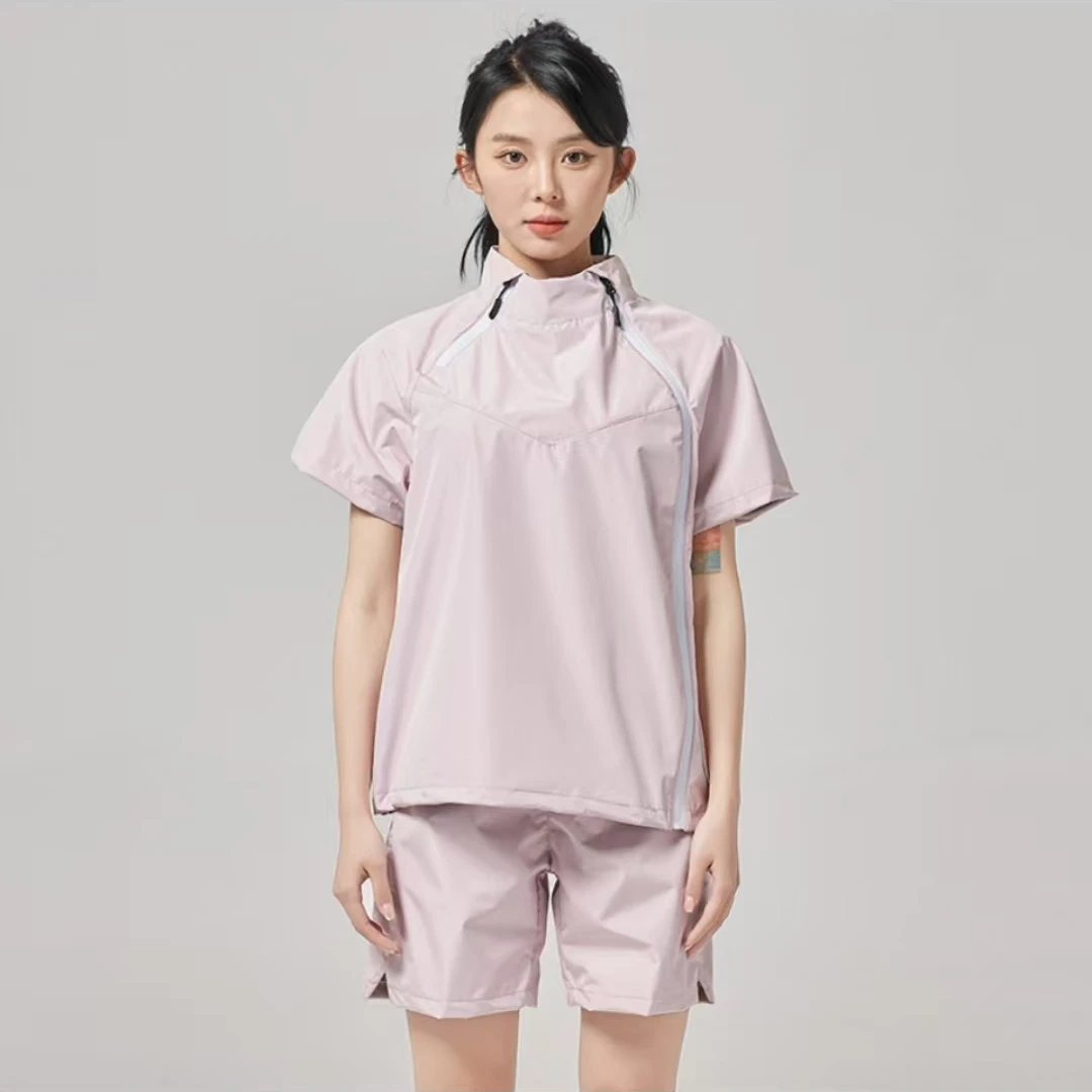 7909-双短出汗不粘身暴汗服（双短粉色）