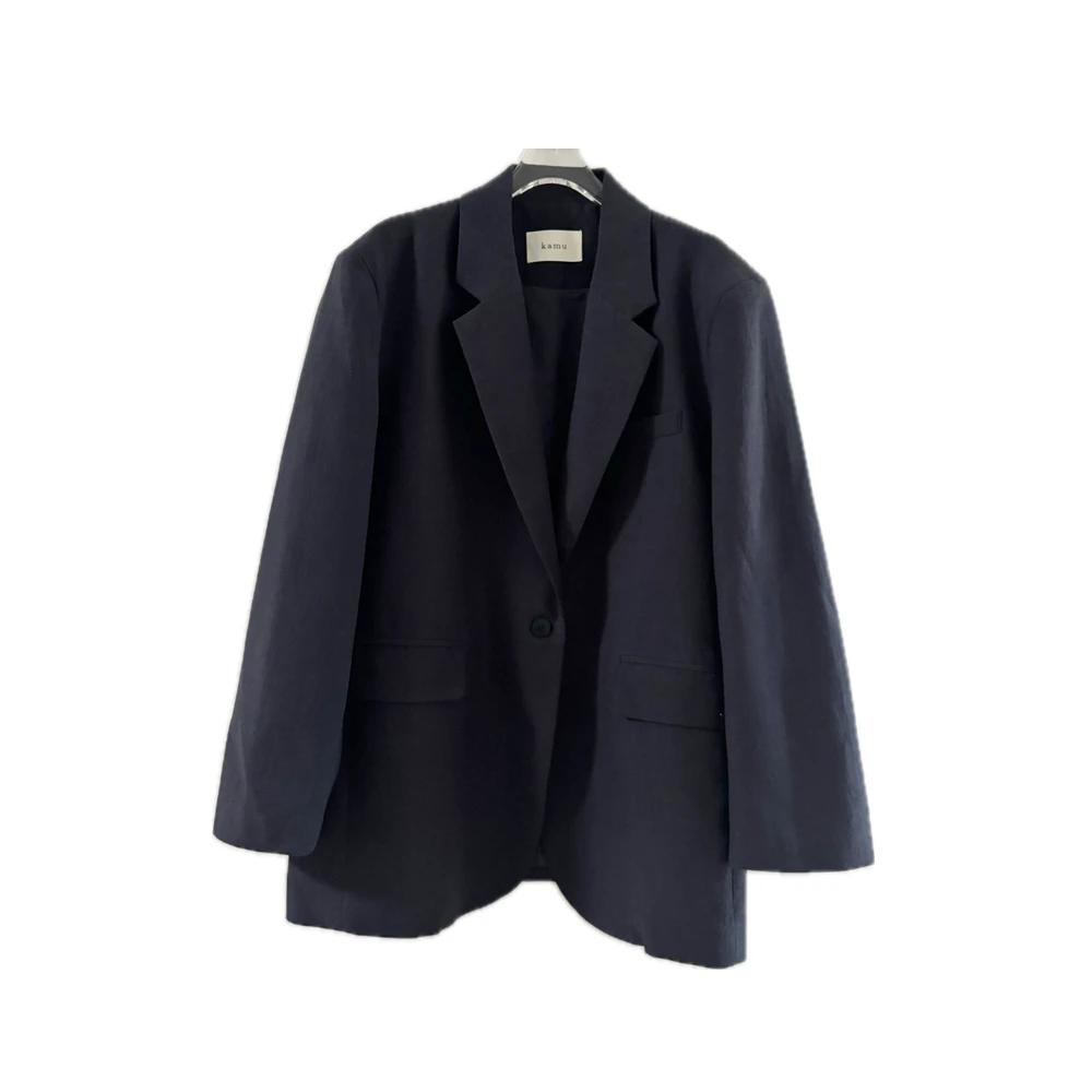 【薄款西装】春夏麻棉混纺轻薄阔版休闲外套休闲风一粒扣西装