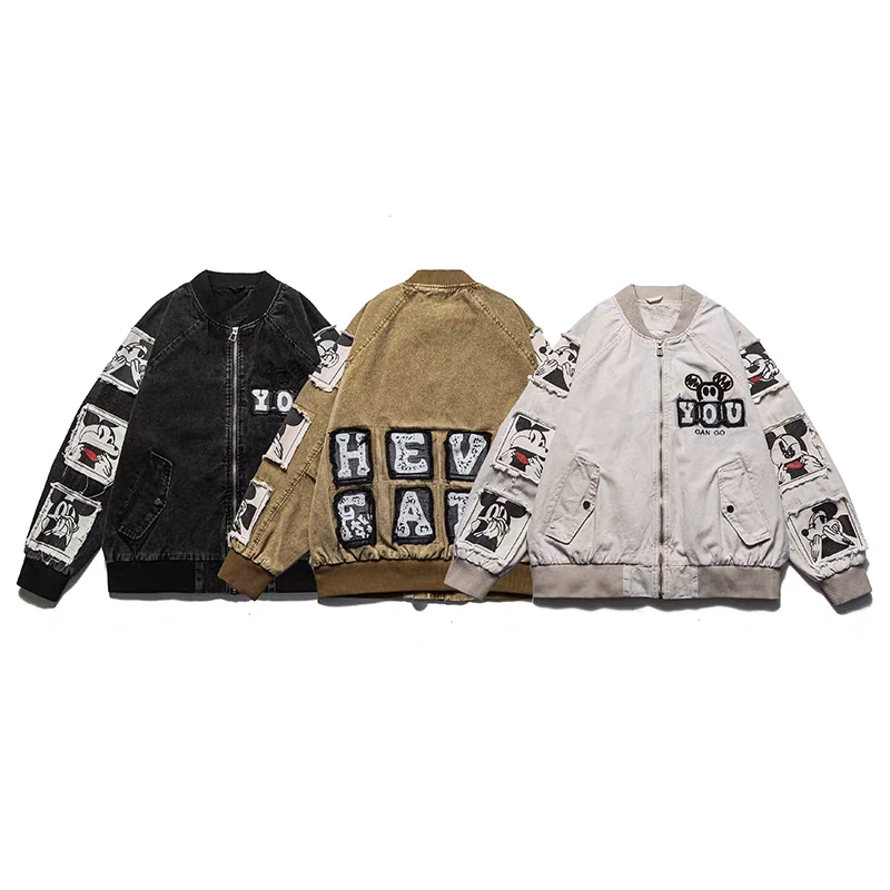 602-603-604 秋冬季潮牌牛仔贴布阔版棒球服夹克1712/B0（小逸）