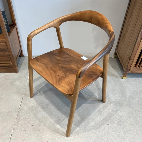 公园椅-南美胡桃木实木茶桌椅组合靠背椅休闲椅现代简约椅子纯料