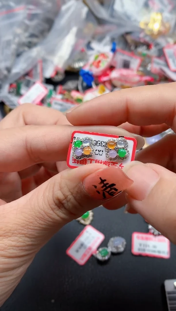 银S925镶嵌戒指翡翠天然A货缅甸翡翠