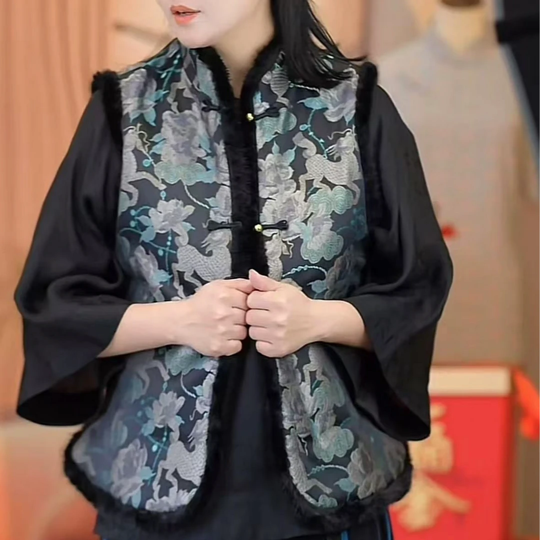 【麒麟】新中式毛边马甲