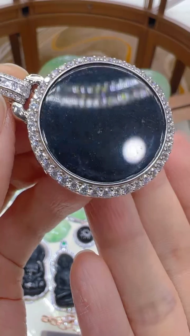 吊坠(不含链)银S925镶嵌翡翠多样性团购发一件