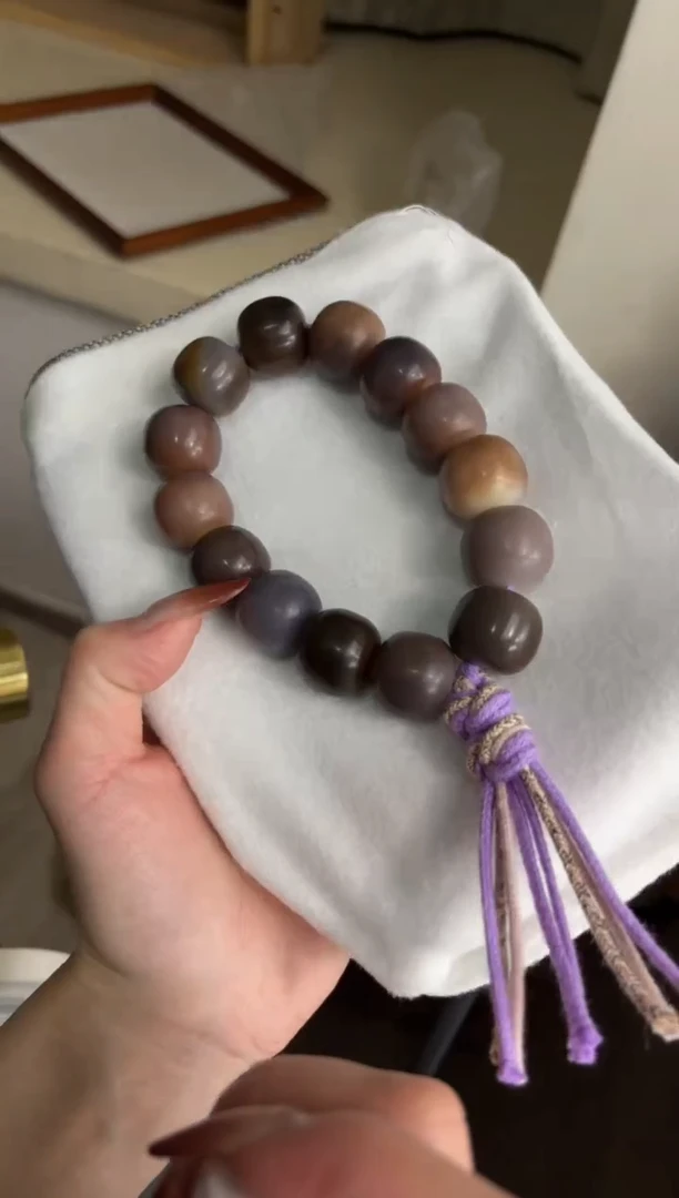 手串菩提根/象牙果g45紫美人干磨桶珠17*19mm手持