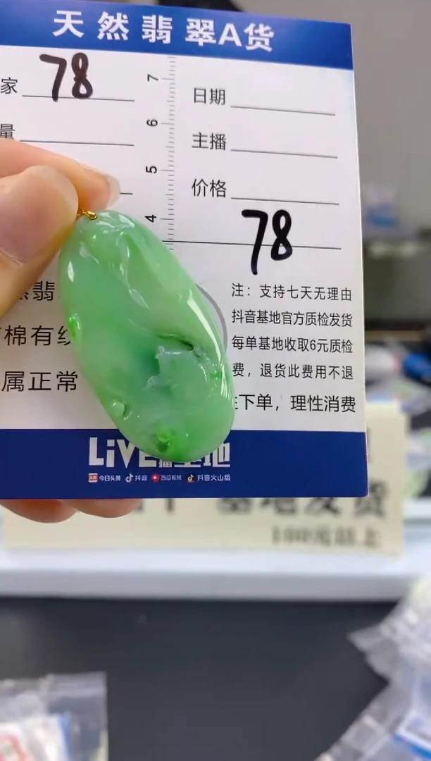 【闪购商品】翡翠颈饰18K金镶嵌天然A货翡翠