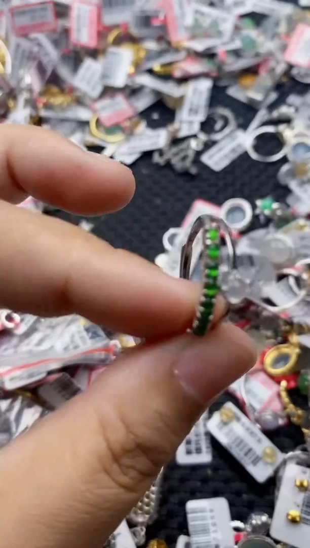 翡翠戒指银S925镶嵌6666---5