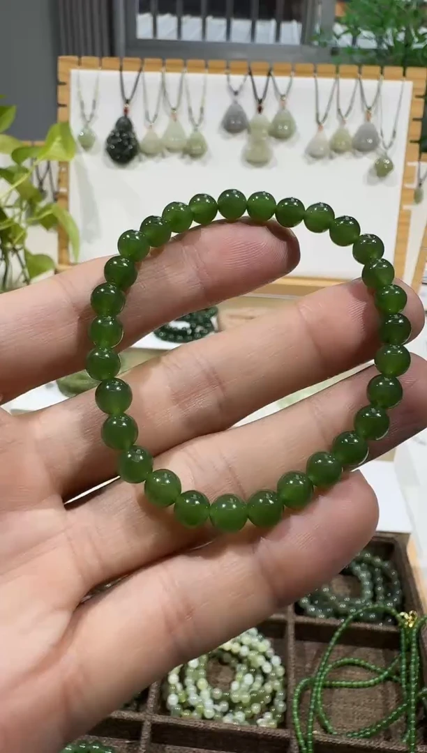 未镶嵌手串和田玉6mm碧玉手串