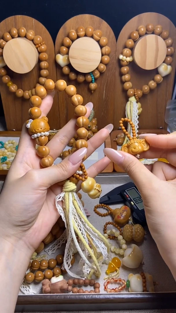 手串猴头核桃简**单全品光面聚宝盆