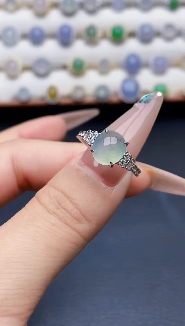 银S925镶嵌戒指翡翠1300