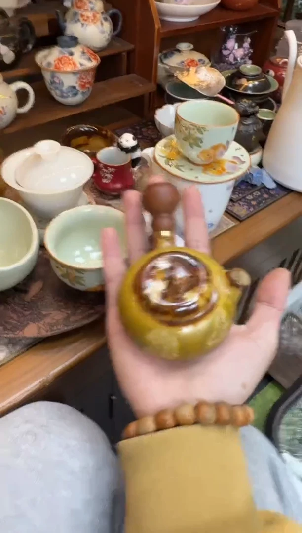 摆件陶沁*茶具茶具茶具洞上造物侧把壶