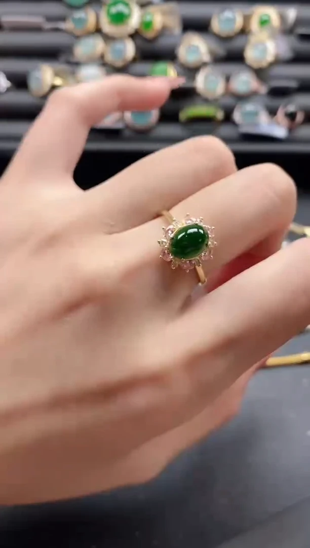 【闪购商品】翡翠戒指银S925镶嵌1111