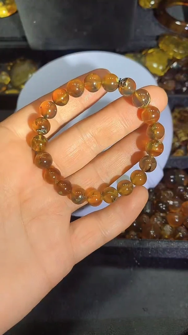 琥珀颈饰未镶嵌天然缅甸琥珀手串
