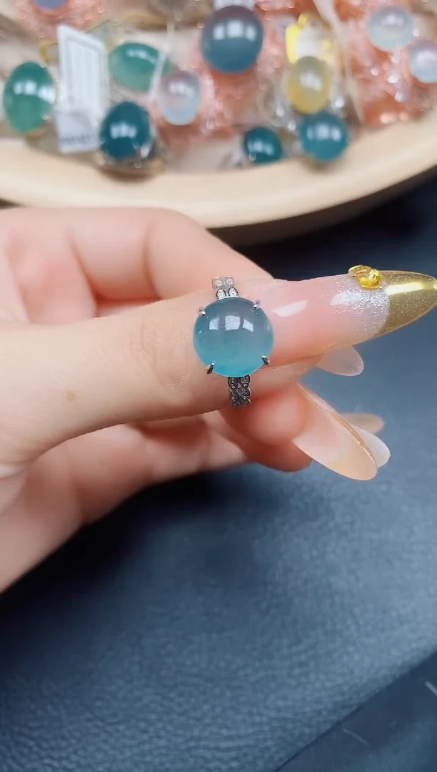 【闪购商品】翡翠戒指银S925镶嵌翡翠