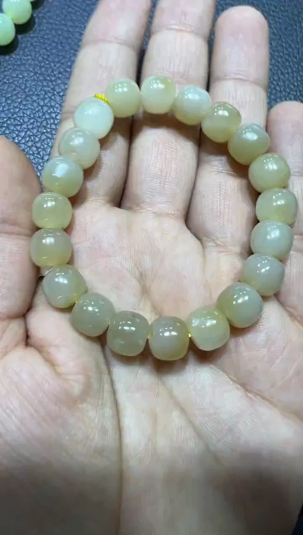未镶嵌手串和田玉金山 糖白手串（产地直发）